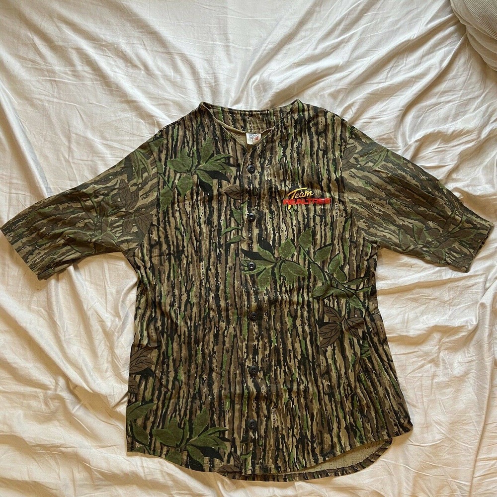 Vtg 90s Jersey Shirt Single Stitch Camo